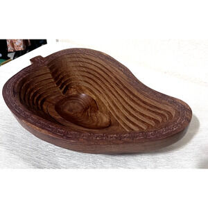 Large Accordion Wooden Collapsible Fruit Basket Artisan Made Mango Avocado